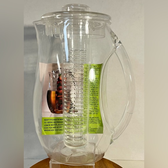 Prodyne 2.9 qt. Clear Fruit Infusion Pitcher Acrylic - Picture 3 of 6